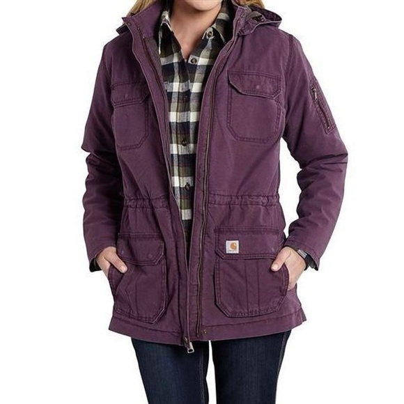 Carhartt Jackets & Blazers - Carhartt Gallatin Purple Utility Jacket with Hood
